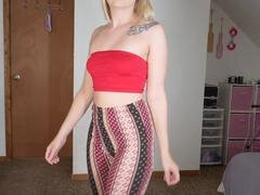 Big ass blonde, try on haul, yoga pants solo