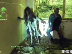 There was a nude girl on the staircase, going up to the room with zombies