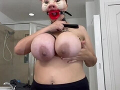 아마추어, 아메리카인, Hd, 거대한, 젖꼭지, 쳐진 젖가슴, 묶여, 젖가슴