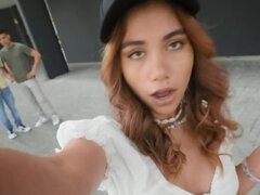 Sucer une bite, Faciale, Fille latino, Rousse roux, Adolescente