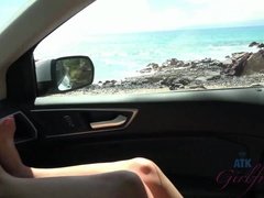 Amatør, Strand, Brunette, Onani, Udendørs, Offentlig, Fisse, Bryster