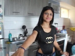 Leie, Blasen, Spermaladung, Hundestellung, Hardcore, Selbstgemacht, Latina, Ablutschen