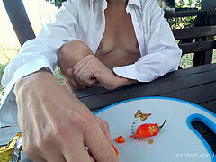 Mamma, Utendørs, Petite, Pupper