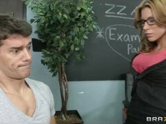 Big-boobed sex hungry teacher Aleksa Nicole fucks her student