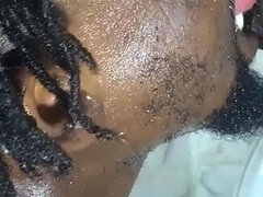 18 jaar, Afrikaans, Enthousiasteling, Badkamer, Stel, Kut duiken, Tiener, Tieten likken