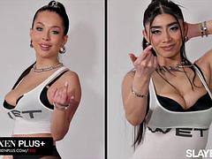 Isot tissit, Vibraattori, Tumma, Rankka, Lesbo, Tatuointi, Tissit, Lelut