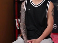 No.ksgh06 Climax Labs Ep.45 Handsome Male Model with Tattooed Arms and Prostate Incontinence. Ep.2