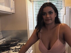 Bodacious exchange student bends over to take a fat cock