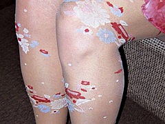 020V Tights with floral pattern