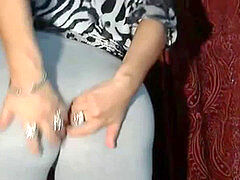 arabian hijab damsel shows herself on webcam