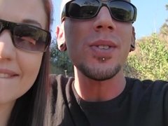 Sucer une bite, Brunette brune, De plein air