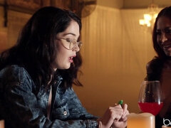 Intimate Lesbian Play in a Cozy Bedroom
