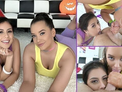 큰 엉덩이, 큰 가슴, 입에 사정, 두여자와 한남자, 핸드잡, 라티나, 대단히, 청소년