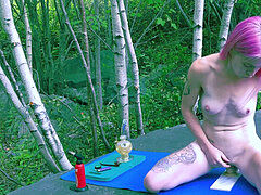 Masturbation, Orgasme, De plein air, Petite femme, Public, Adolescente