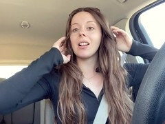Nadia Foxx enjoys some solo fun with makeup in the car