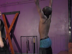 Black male slave is ready to receive his sexual punishment
