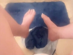 Nails on Jerking off My Small Sissy Cock