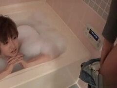 Short-haired hottie Akina Hara and her gentle sucking mouth i