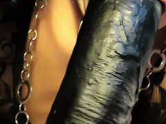 Amerikanisch, Schwarz, Dildo, Absätze, Lingerie, Reif, Solo, Vibrator