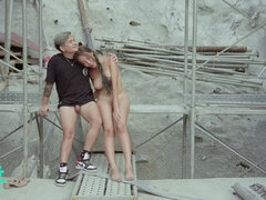 Fucking at a Construction Site-gangbanged by the Workers