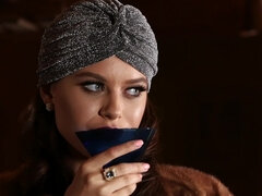 Brunette Bombshell Teases with a Sensual Solo Bar Performance