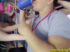 steamy Arya Fae gets fucked on a party bus utter of schoolgirls