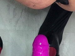 Big Ass Anal Plug and Thick Purple Dildo for Kandi Kane's Asspipe