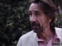 Aiden Ashley Threesome with Hung Professor and Stepdad Boss - Blonde in Lingerie Fucks Hard