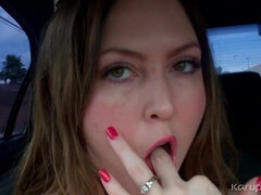 Amatéři, Velký zadek, Auto, Prstění, Masturbace, Venku, Sólo, Odstraňování