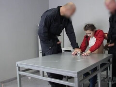 LAW4k. The teen criminal Cindy Shine is fucked wildly in the cage