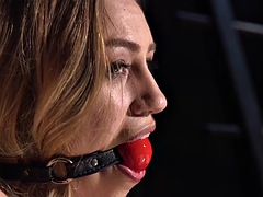 21 year old slut with ballgagged whipped and toyed to orgasm