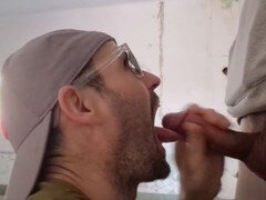 Leie, Spermaladung, Aufs gesicht abspritzen, Schwul, Handjob, Lecken, Im freien, Ablutschen