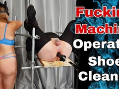 Fucking Machine Operated Shoe Cleaner Femdom Slave