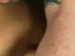 German brunette milf fingers her shaved pussy for her husband's cock as he penetrates her mercilessly making her scream