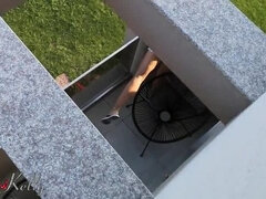 Hot MILF Neighbor Wet Kelly Caught Masturbating on Balcony - Big Tits Solo Action