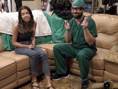 Entre bastidores, Médico, Pies, Guantes, Látex, Mascara, Spandex, Uniforme