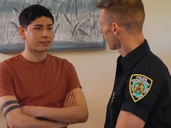 The policeman has a unique technique of interrogation