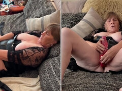 Granny S Back in Black 2 Dildo DP & Solo Masturbation Orgasms