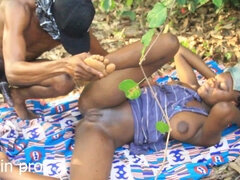 I Fuck My Step Ebony Stepsister in the Bush on Our Way to the Farm Because Stepmom Was at Home 013