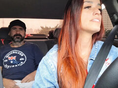 Car Blowjob: Guy Gets Fucked by Ksalnovinhos & Fanny Squirting in Backseat