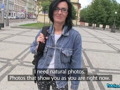 Amateur, Morena, Checa, Europeo, Dinero, Al aire libre, Pov, Realidad