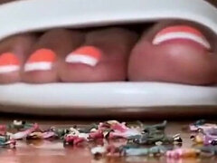 Giantess Pink Foxx in White Heels