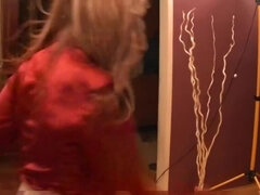 Enthousiasteling, Bondage discipline sadomasochisme, Blond, Sperma in gezicht, Fetisj, Hd, Gezichtspunt, Kousen