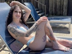 デカチン, 黒人, フェラチオ, 中出し, コキ, ガリガリ, タトゥー, パイ刷り