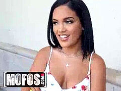 Amerykański, Czarny, Sukienka, Latynoska, Majtki, Tatuaż