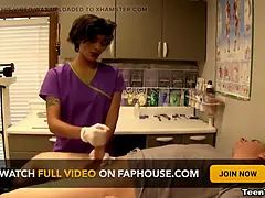 Брюнетки, Семяизвержение, Перчатки, Ласковые ручки, Хд, Медсестра, Короткая стрижка, Тату