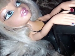 Rubbing cock to black latex covered giant ass- fucking anal invasion