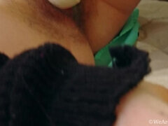 Thelma Sleaze uses a big dildo on her hairy pussy