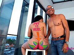 Bella De La Fuente Gets Her enormous Painted Tgirl butt smashed