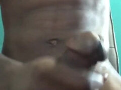 Swinging Jerking My Big Black Cock Cumming Hard